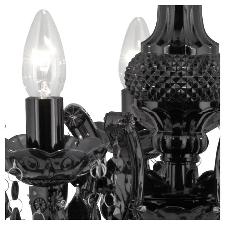 Searchlight Electric Marie Therese  5Lt Pendant - Black Glass & Acrylic 1455-5BK