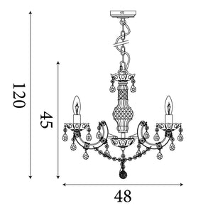 Searchlight Electric Marie Therese  5Lt Pendant - Black Glass & Acrylic 1455-5BK