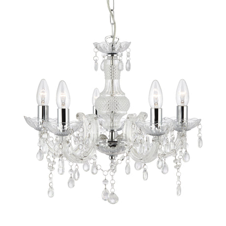 Marie Therese  5Lt Pendant - Clear Glass & Acrylic