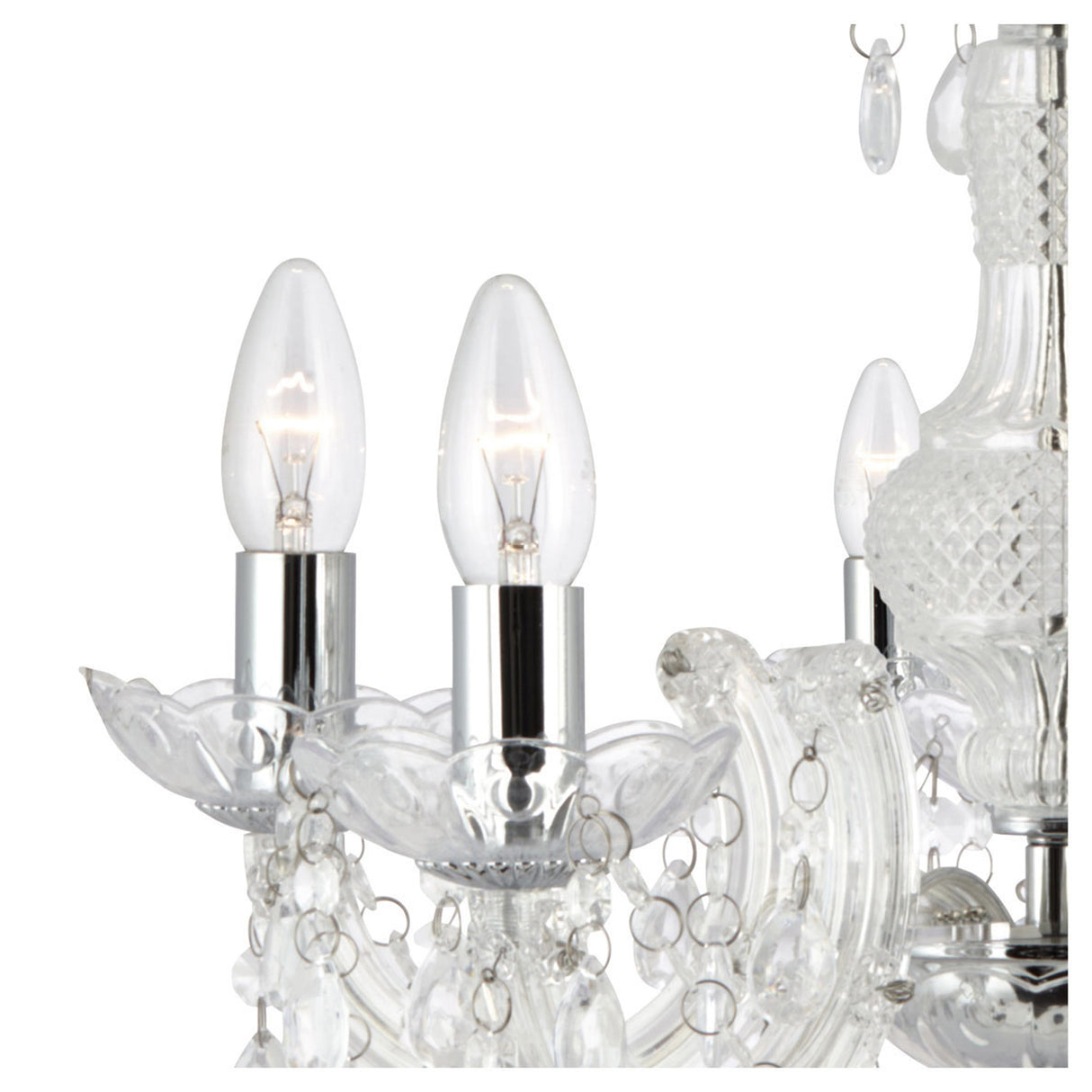 Searchlight Electric Marie Therese  5Lt Pendant - Clear Glass & Acrylic 1455-5CL