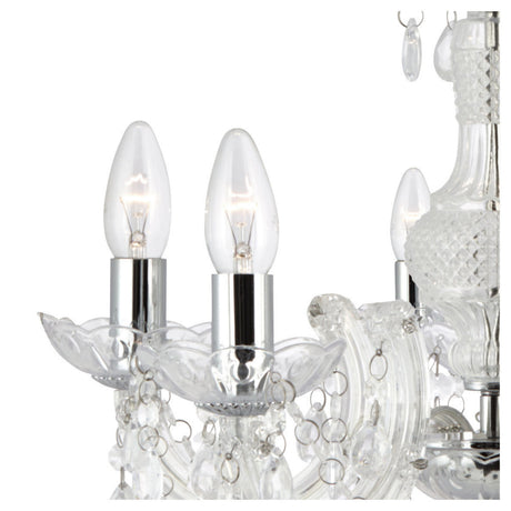 Searchlight Electric Marie Therese  5Lt Pendant - Clear Glass & Acrylic 1455-5CL