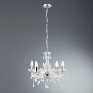Searchlight Electric Marie Therese  5Lt Pendant - Clear Glass & Acrylic 1455-5CL