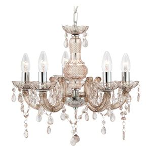 Marie Therese  5Lt Pendant - Mink Glass & Acrylic