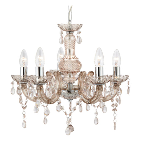 Marie Therese  5Lt Pendant - Mink Glass & Acrylic