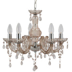 Searchlight Electric Marie Therese  5Lt Pendant - Mink Glass & Acrylic 1455-5MI
