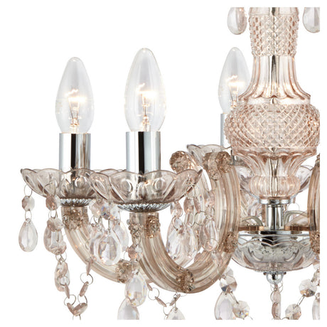 Searchlight Electric Marie Therese  5Lt Pendant - Mink Glass & Acrylic 1455-5MI