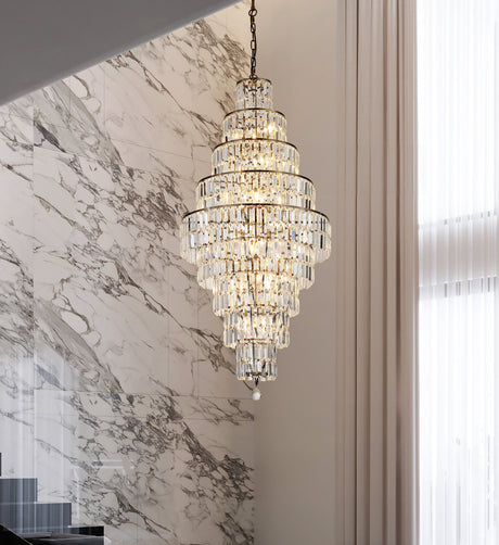 Searchlight Electric Empire 13Lt Chandelier - Antique Brass& Clear Glass 1500-13AB