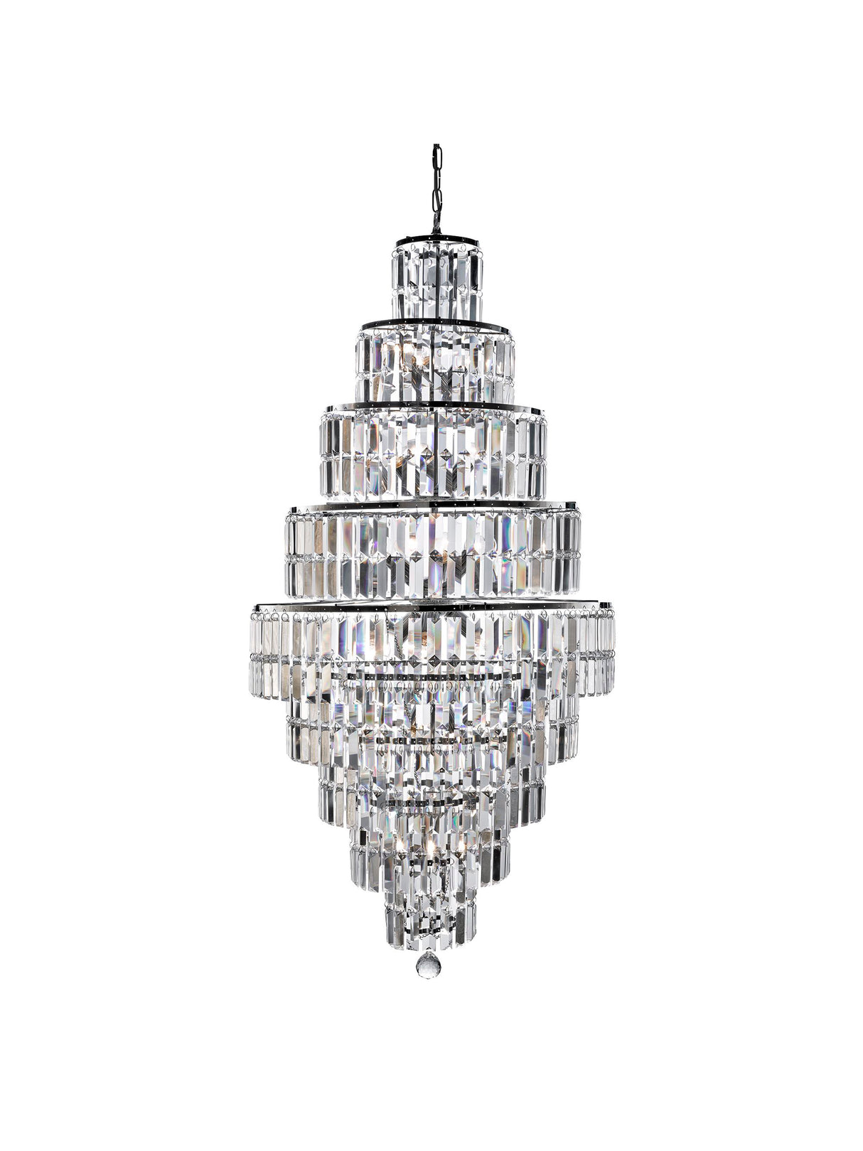Searchlight Electric Empire  13Lt Chandelier  - Chrome Metal & Clear Crystal 1500CC