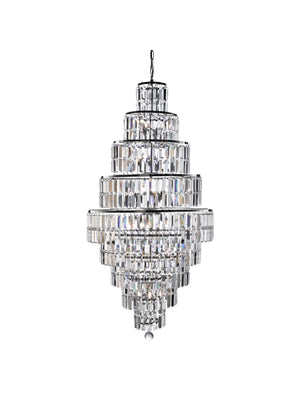 Searchlight Electric Empire  13Lt Chandelier  - Chrome Metal & Clear Crystal 1500CC