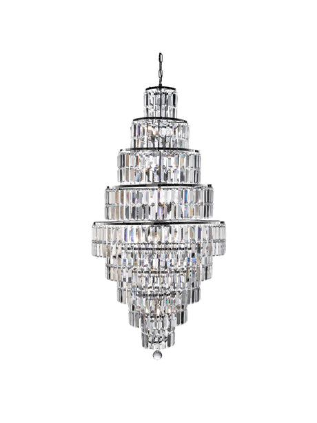Searchlight Electric Empire  13Lt Chandelier  - Chrome Metal & Clear Crystal 1500CC