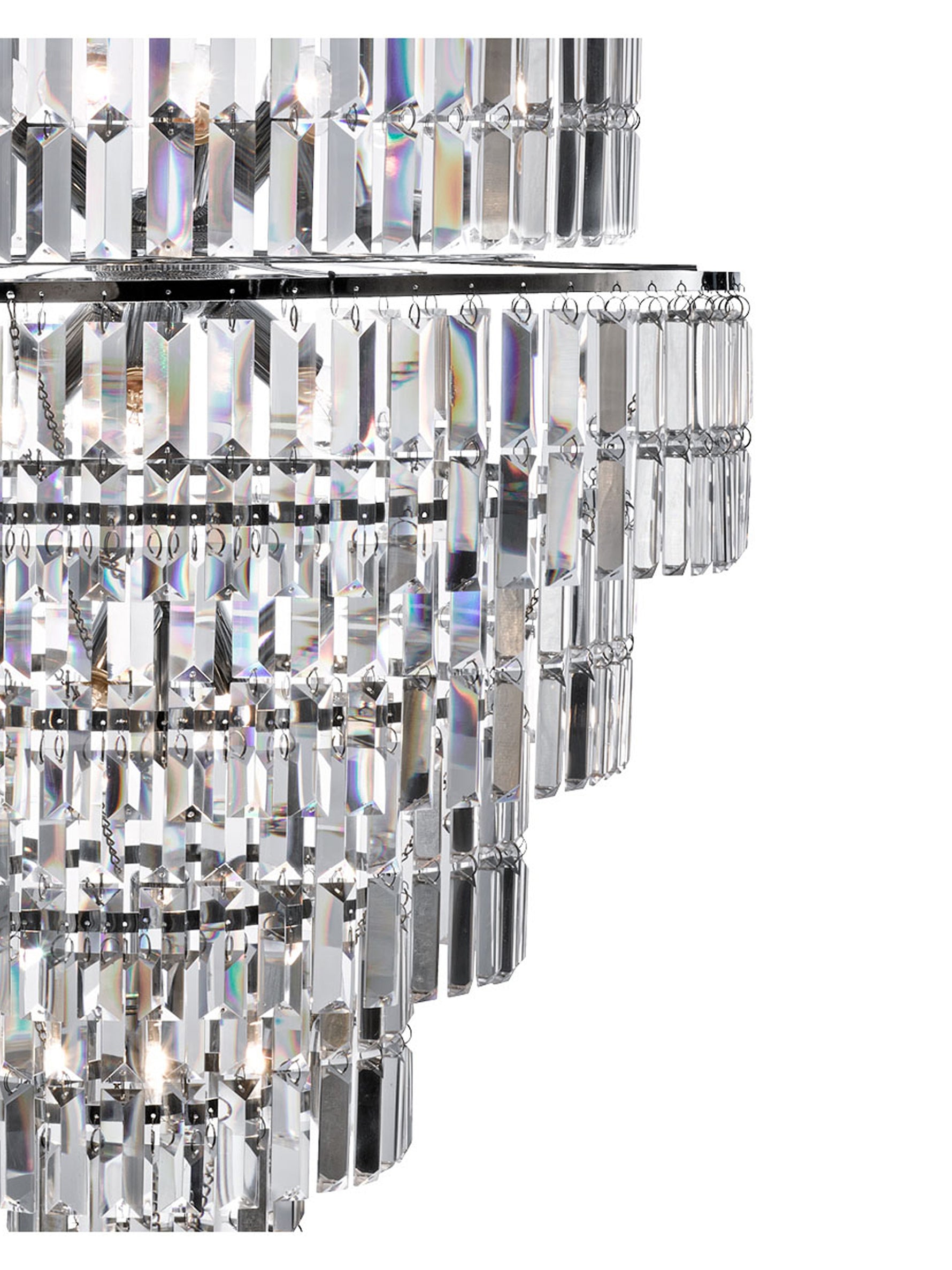 Searchlight Electric Empire  13Lt Chandelier  - Chrome Metal & Clear Crystal 1500CC
