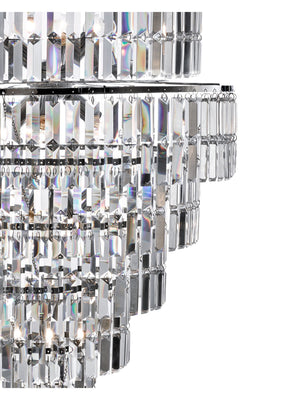 Searchlight Electric Empire  13Lt Chandelier  - Chrome Metal & Clear Crystal 1500CC