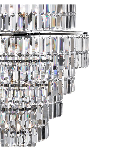Searchlight Electric Empire  13Lt Chandelier  - Chrome Metal & Clear Crystal 1500CC