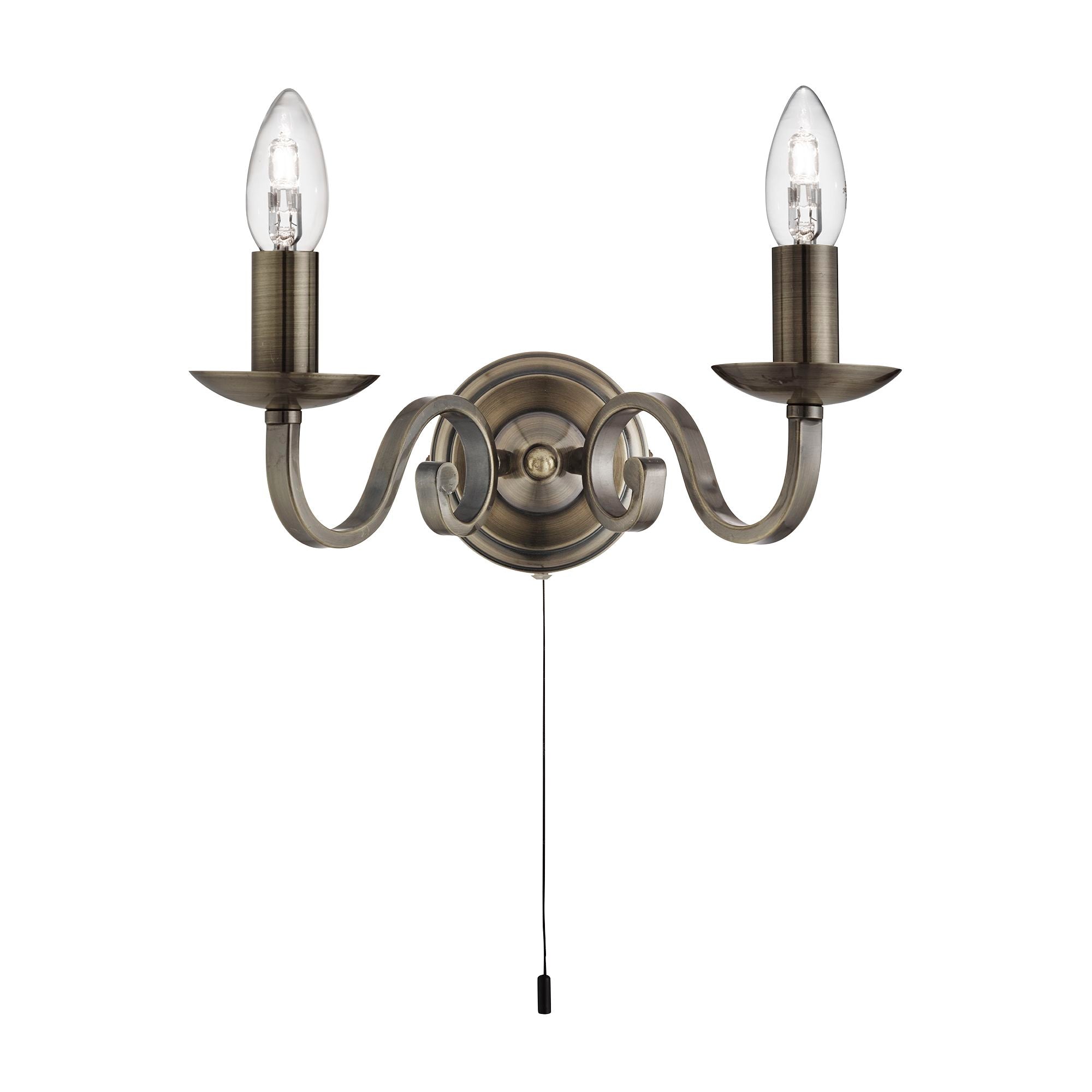 Richmond 2Lt Wall Light - Antique Brass Metal