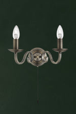 Searchlight Electric Richmond 2Lt Wall Light - Antique Brass Metal 1502-2AB