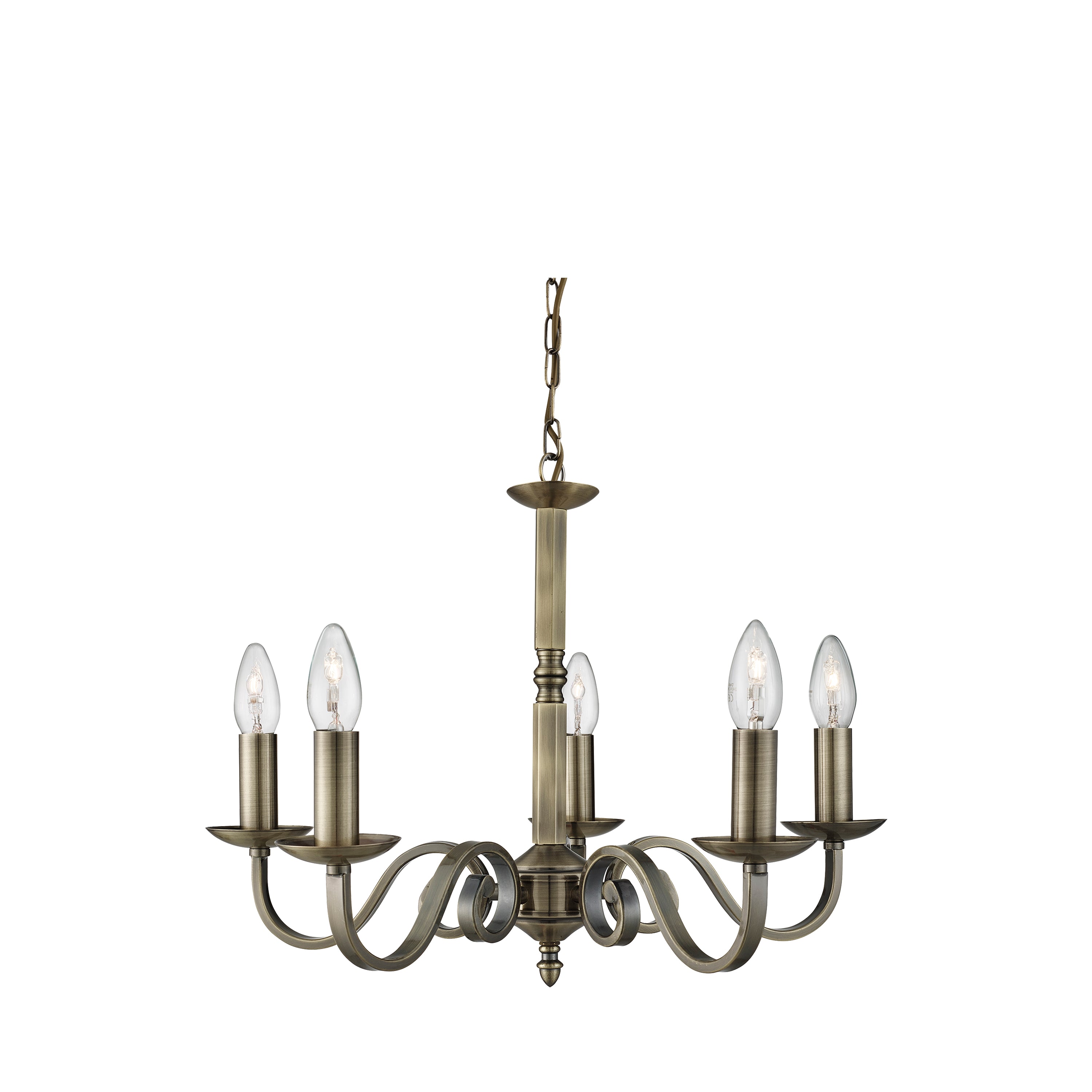 Richmond 5Lt Pendant - Antique Brass Metal