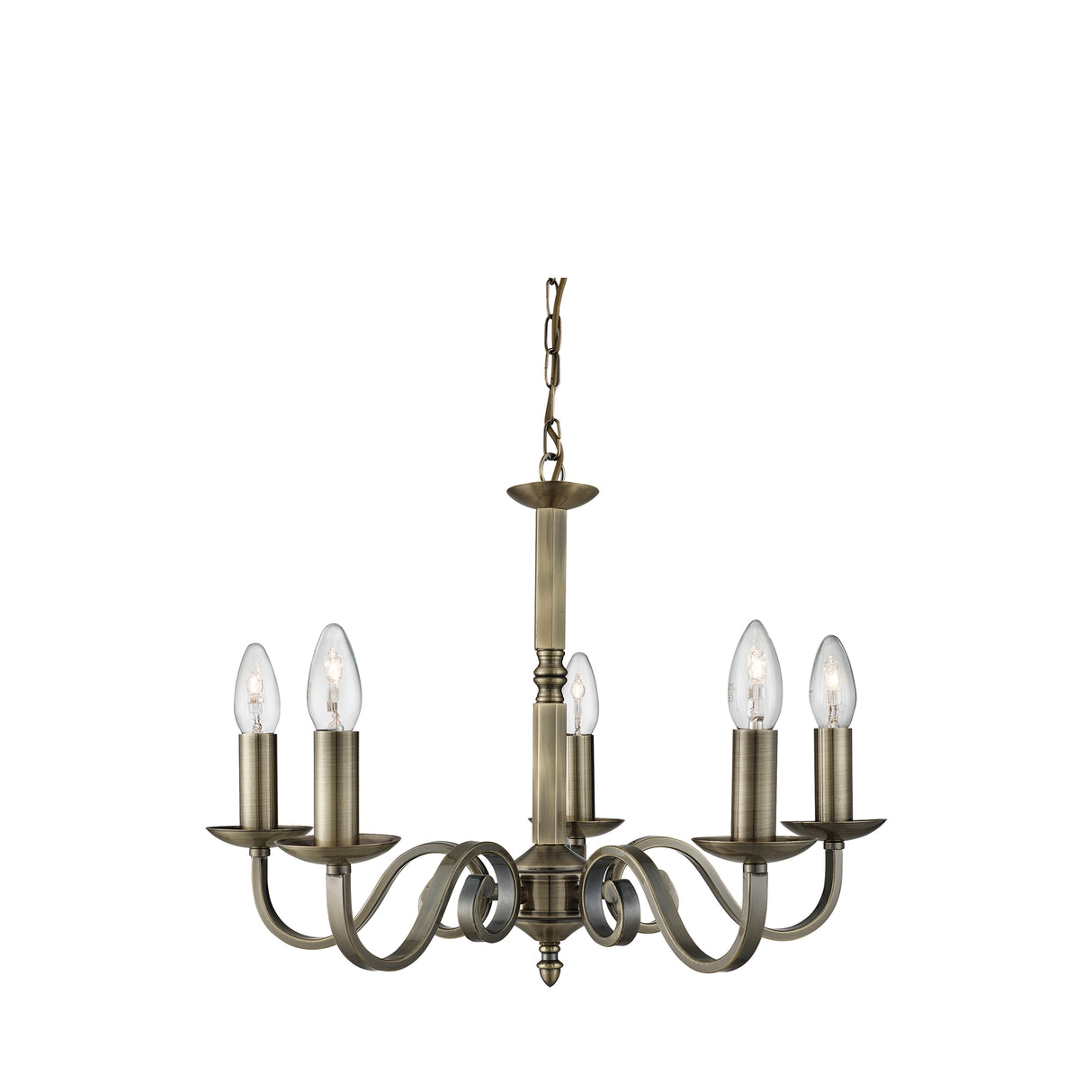 Richmond 5Lt Pendant - Antique Brass Metal