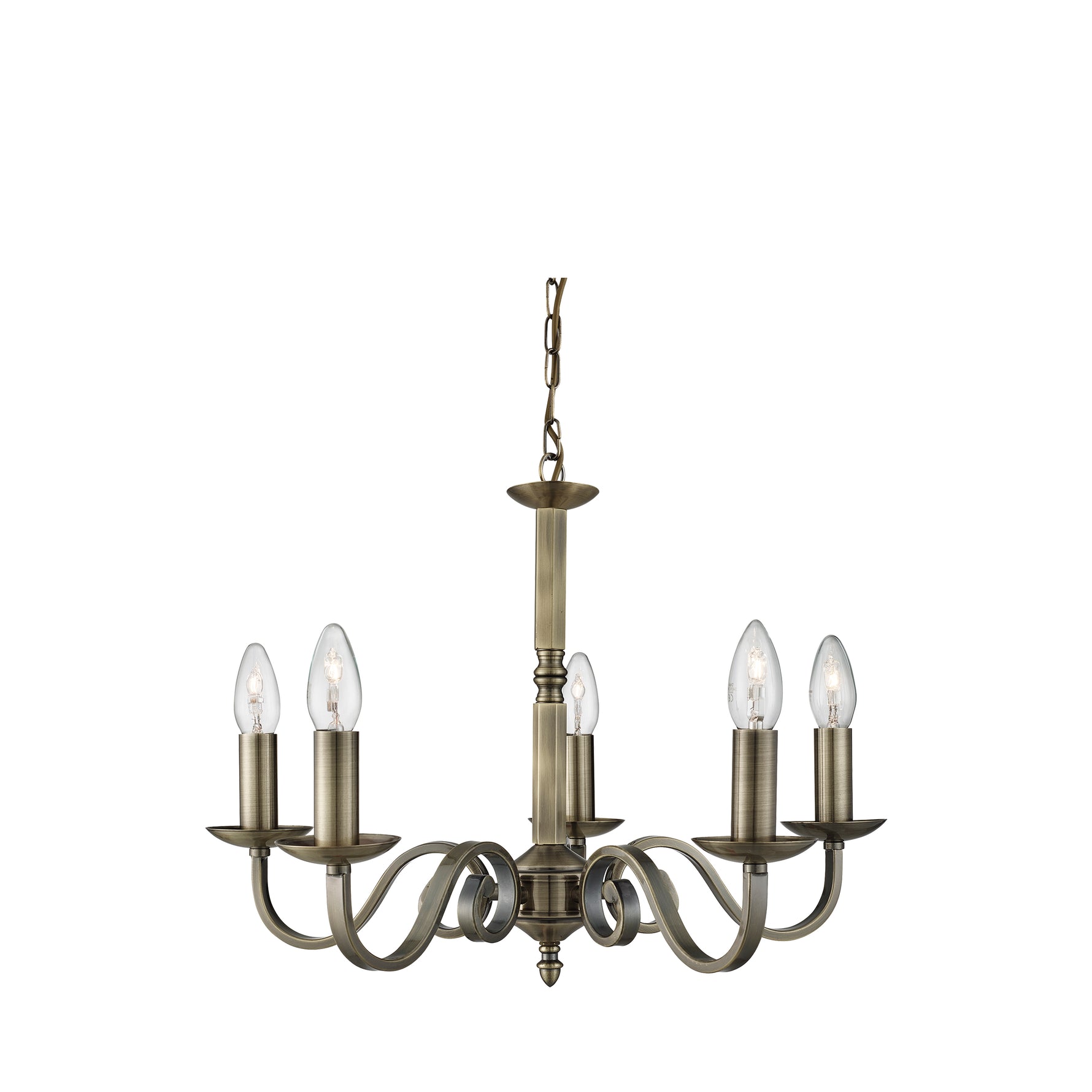 Richmond 5Lt Pendant - Antique Brass Metal