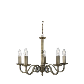 Richmond 5Lt Pendant - Antique Brass Metal