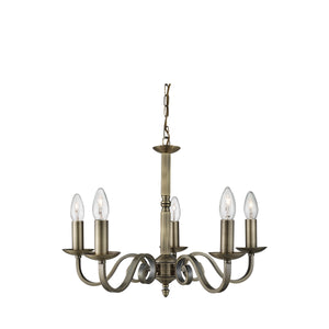 Richmond 5Lt Pendant - Antique Brass Metal