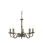 Searchlight Electric Richmond 5Lt Pendant - Antique Brass Metal 1505-5AB