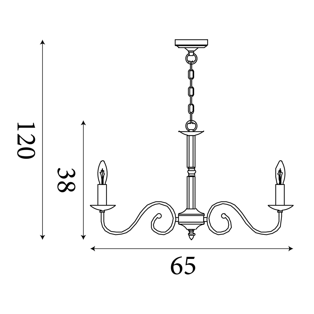 Searchlight Electric Richmond 8Lt Pendant - Antique Brass Metal 1508-8AB