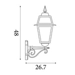 Searchlight Electric New Orleans Outdoor Wall Light- Black Gold, Clear Glass,IP44 1521