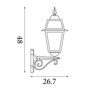 Searchlight Electric New Orleans Outdoor Wall Light- Black Gold, Clear Glass,IP44 1521