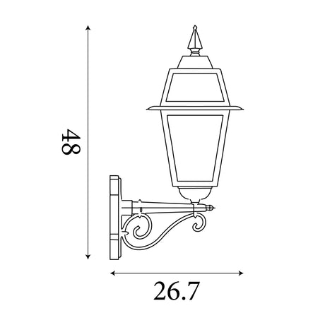 Searchlight Electric New Orleans Outdoor Wall Light- Black Gold, Clear Glass,IP44 1521