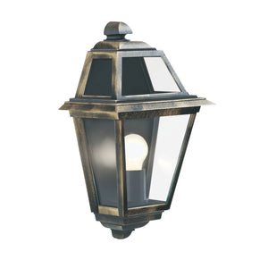 New Orleans Outdoor Wall Light  -  Black Gold, Glass, IP44