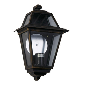Searchlight Electric New Orleans Outdoor Wall Light  -  Black Gold, Glass, IP44 1523