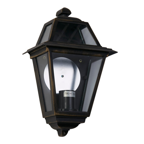 Searchlight Electric New Orleans Outdoor Wall Light  -  Black Gold, Glass, IP44 1523
