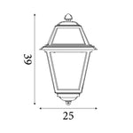 Searchlight Electric New Orleans Outdoor Wall Light  -  Black Gold, Glass, IP44 1523