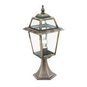 New Orleans Outdoor Post- Aluminium, Black Gold & Glass,IP44