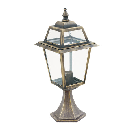 Searchlight Electric New Orleans Outdoor Post- Aluminium, Black Gold & Glass,IP44 1524