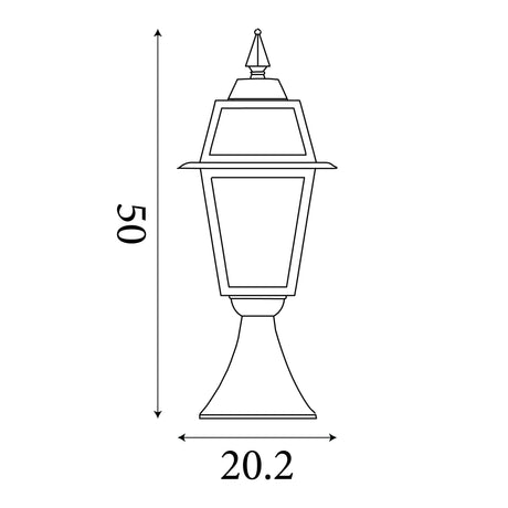 Searchlight Electric New Orleans Outdoor Post- Aluminium, Black Gold & Glass,IP44 1524