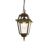 New Orleans Pendant Lantern,  Black Gold & Glass,IP44