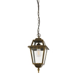 Searchlight Electric New Orleans Pendant Lantern,  Black Gold & Glass,IP44 1526
