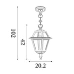 Searchlight Electric New Orleans Pendant Lantern,  Black Gold & Glass,IP44 1526