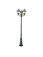 New Orleans  Outdoor Post - Black Gold Metal & Glass