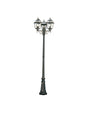 New Orleans  Outdoor Post - Black Gold Metal & Glass