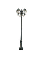 Searchlight Electric New Orleans  Outdoor Post - Black Gold Metal & Glass 1528-3