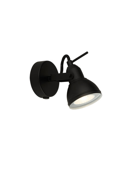 Focus  Spotlight Wall Light - Black Metal
