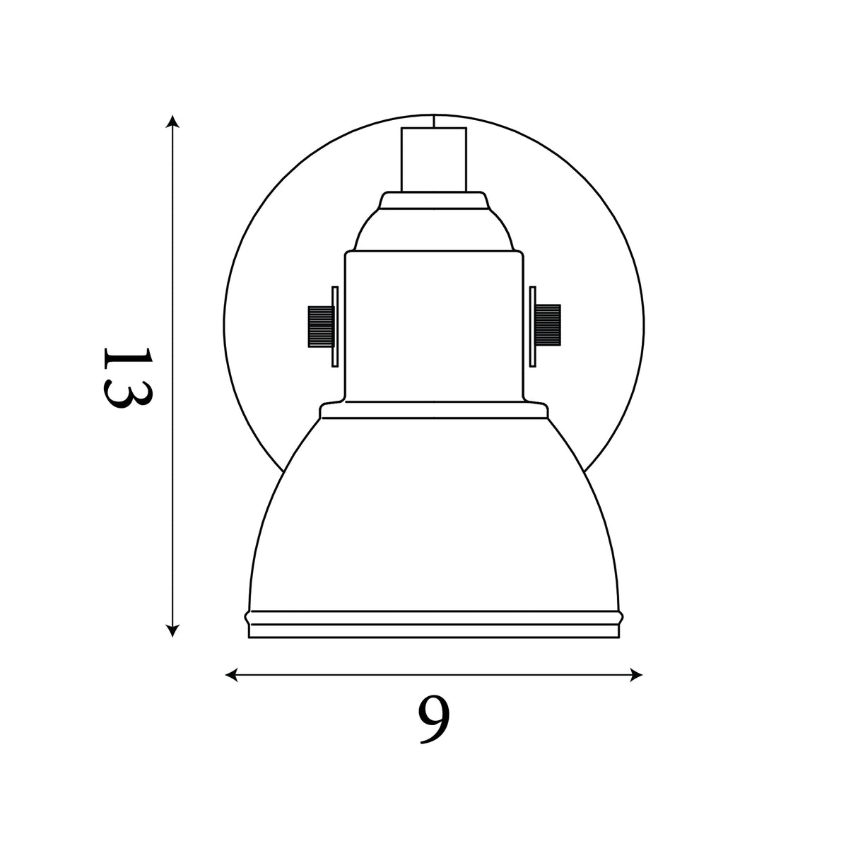 Searchlight Electric Focus  Spotlight Wall Light - Black Metal 1541BK