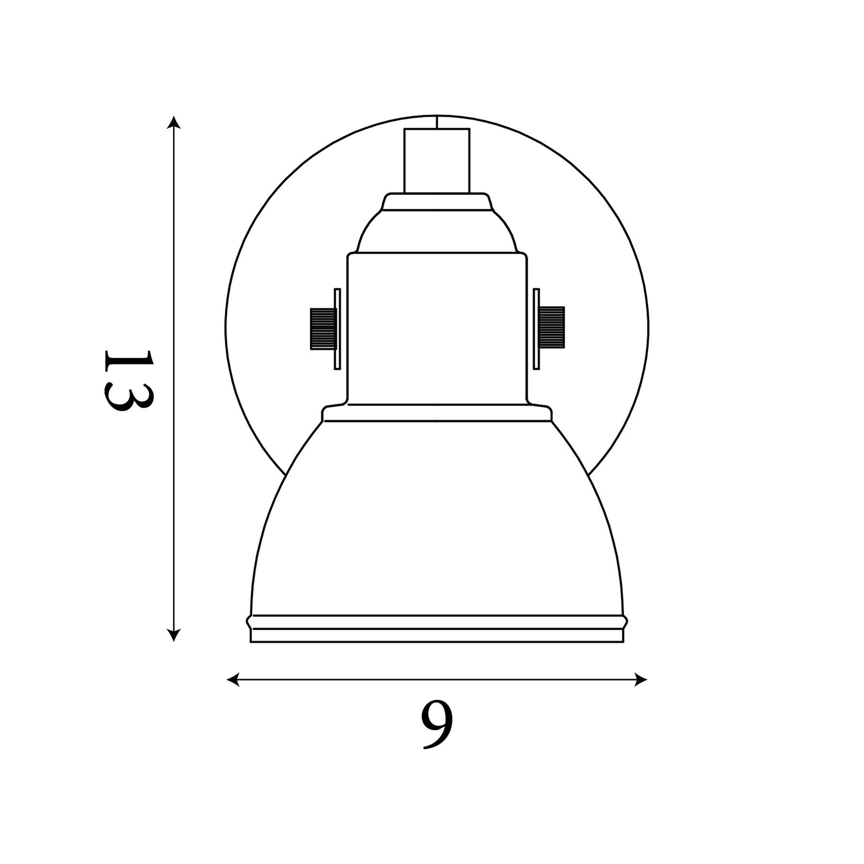 Searchlight Electric Focus  Spotlight Wall Light - Black Metal 1541BK