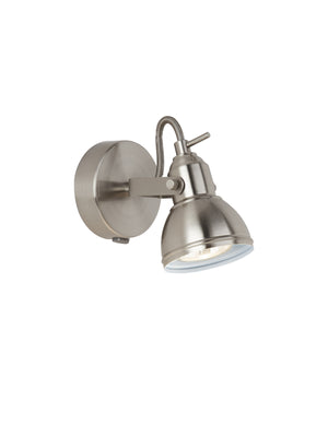 Focus  Spotlight Wall Light - Satin Silver Metal