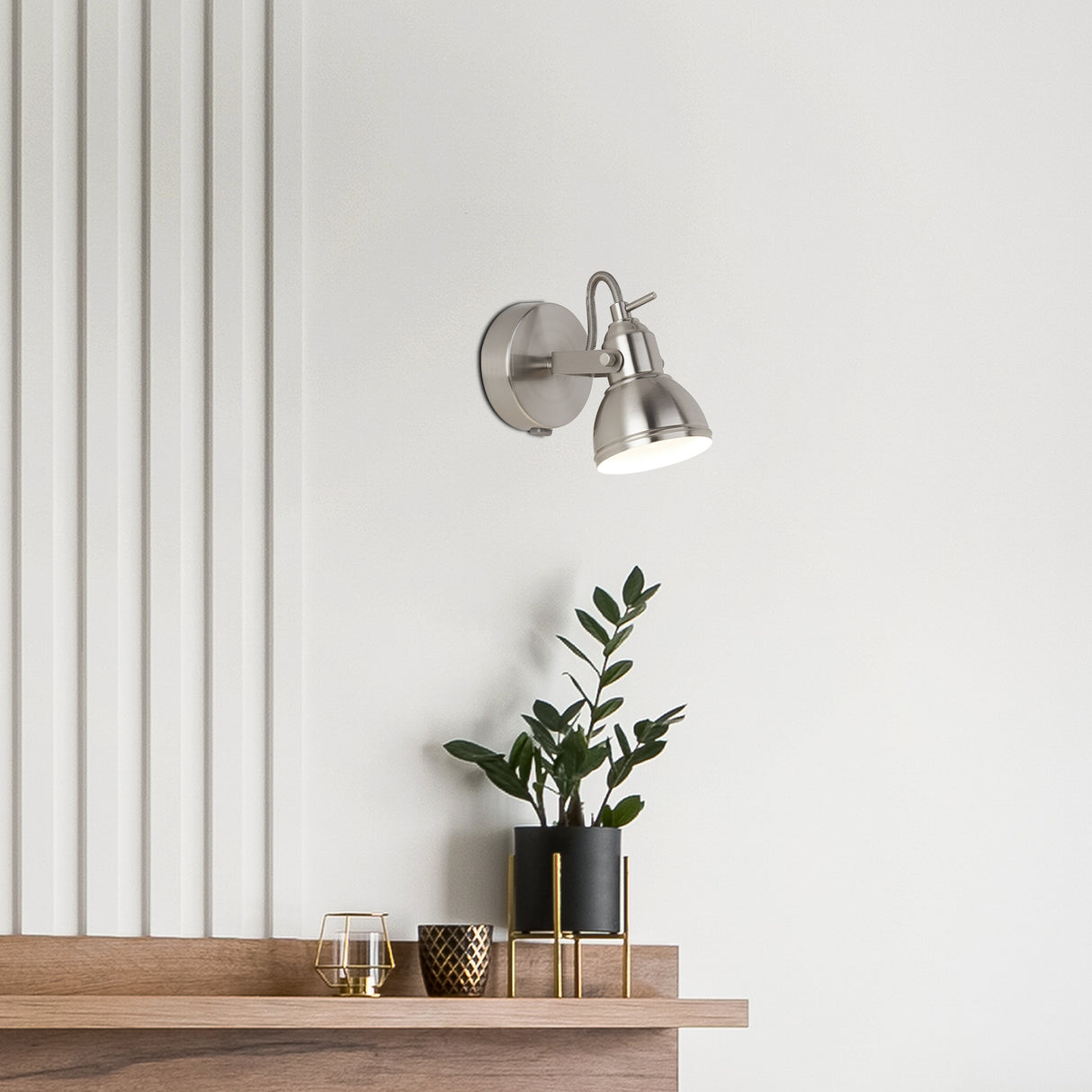 Searchlight Electric Focus  Spotlight Wall Light - Satin Silver Metal 1541SS
