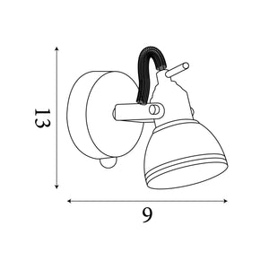 Searchlight Electric Focus  Spotlight Wall Light - Satin Silver Metal 1541SS