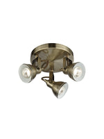 Focus  3Lt Round Spotlight - Antique Brass Metal