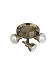 Focus  3Lt Round Spotlight - Antique Brass Metal